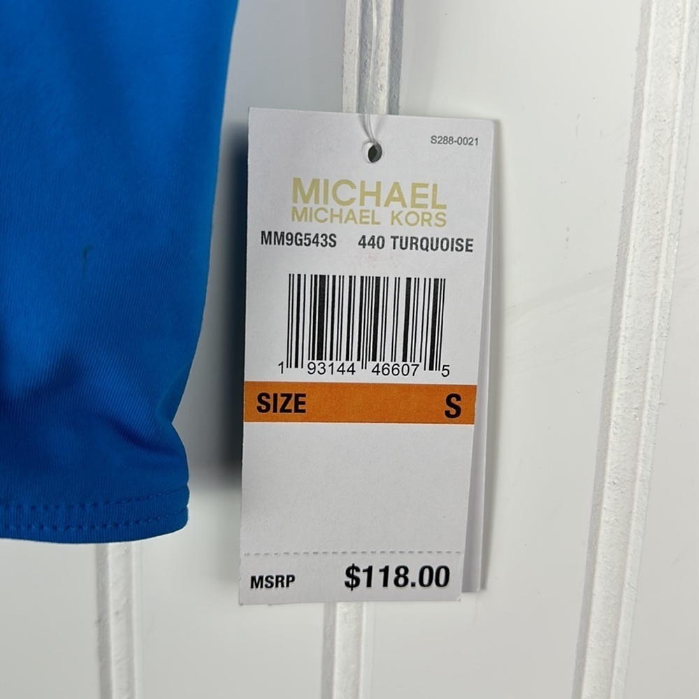 Michael Kors Blue Turquoise Swim Bottoms Women’s Small - Picture 2 of 3